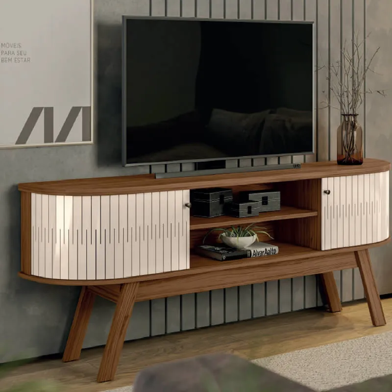 Meuble Tv Valencia 2pts Natural / Off White