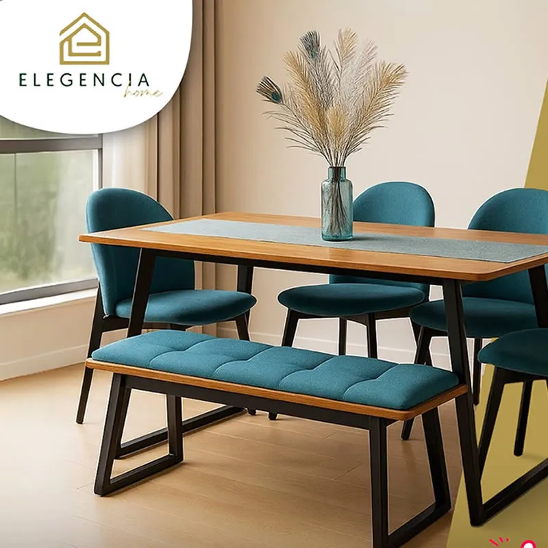 Table + 4 chairs + Bench Phoenix