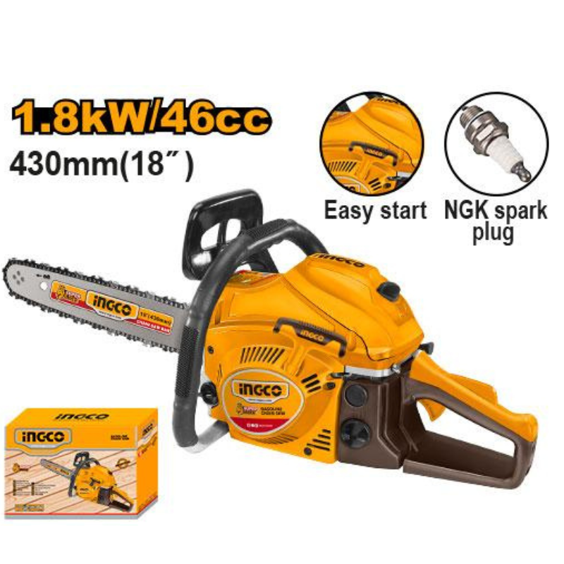 Ingco Chain Saw Gasoline Two Stroke 18 Inch